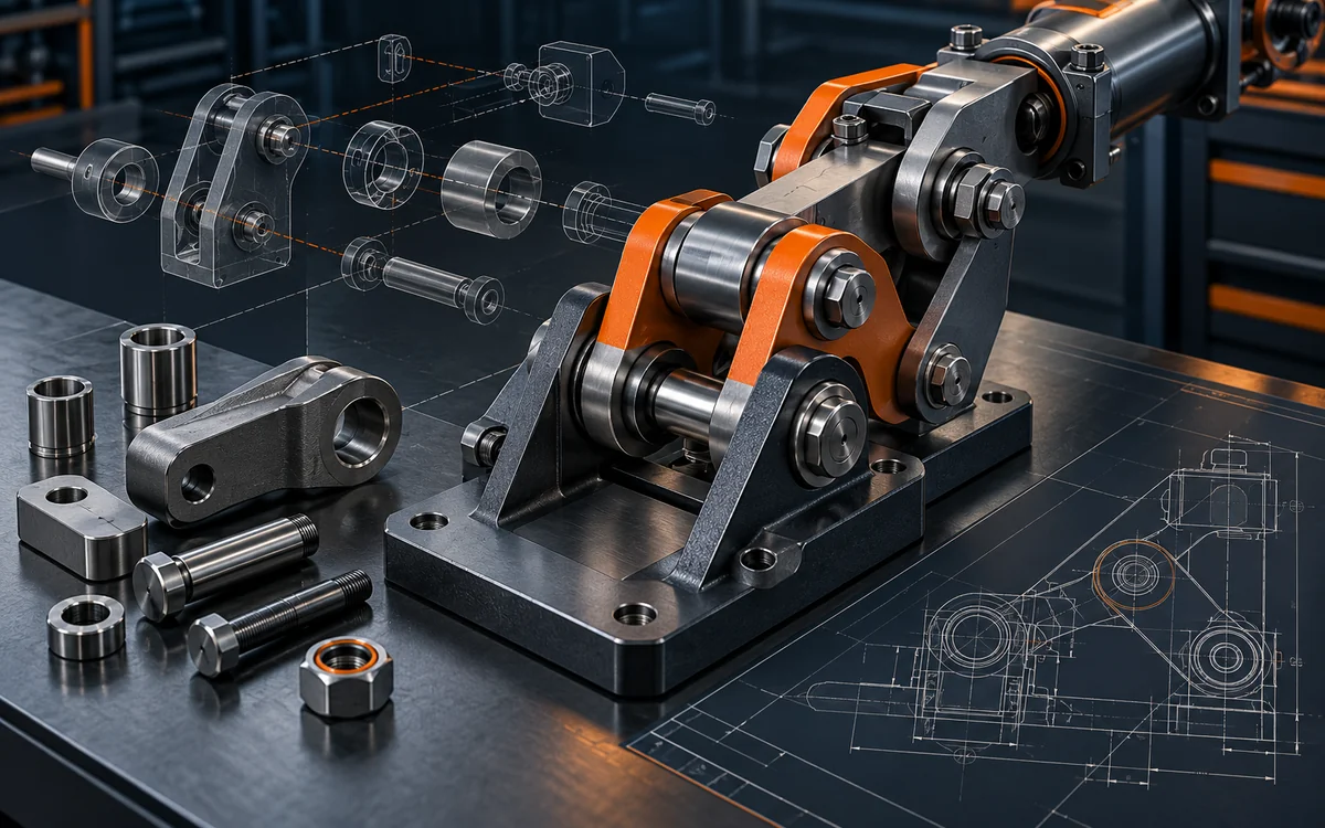 Technische CAD-Baugruppe als Konstruktionsbeispiel